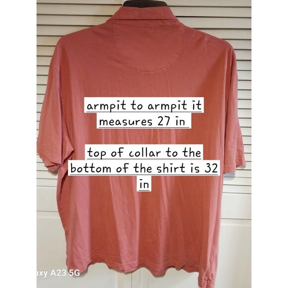 Izod Saltwater Short Sleeve Polo Shirt XXL Coral Classic Fit 100% Cotton With Po - Picture 3 of 4